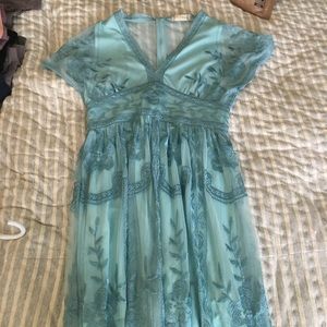 Altard State Maxi Dress Aqua Light Blue Colored Size Small